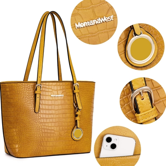 CHIC & CLASSY Montana West Patented Concealed Carry Crocodile Bag Set - Picture 2 of 6